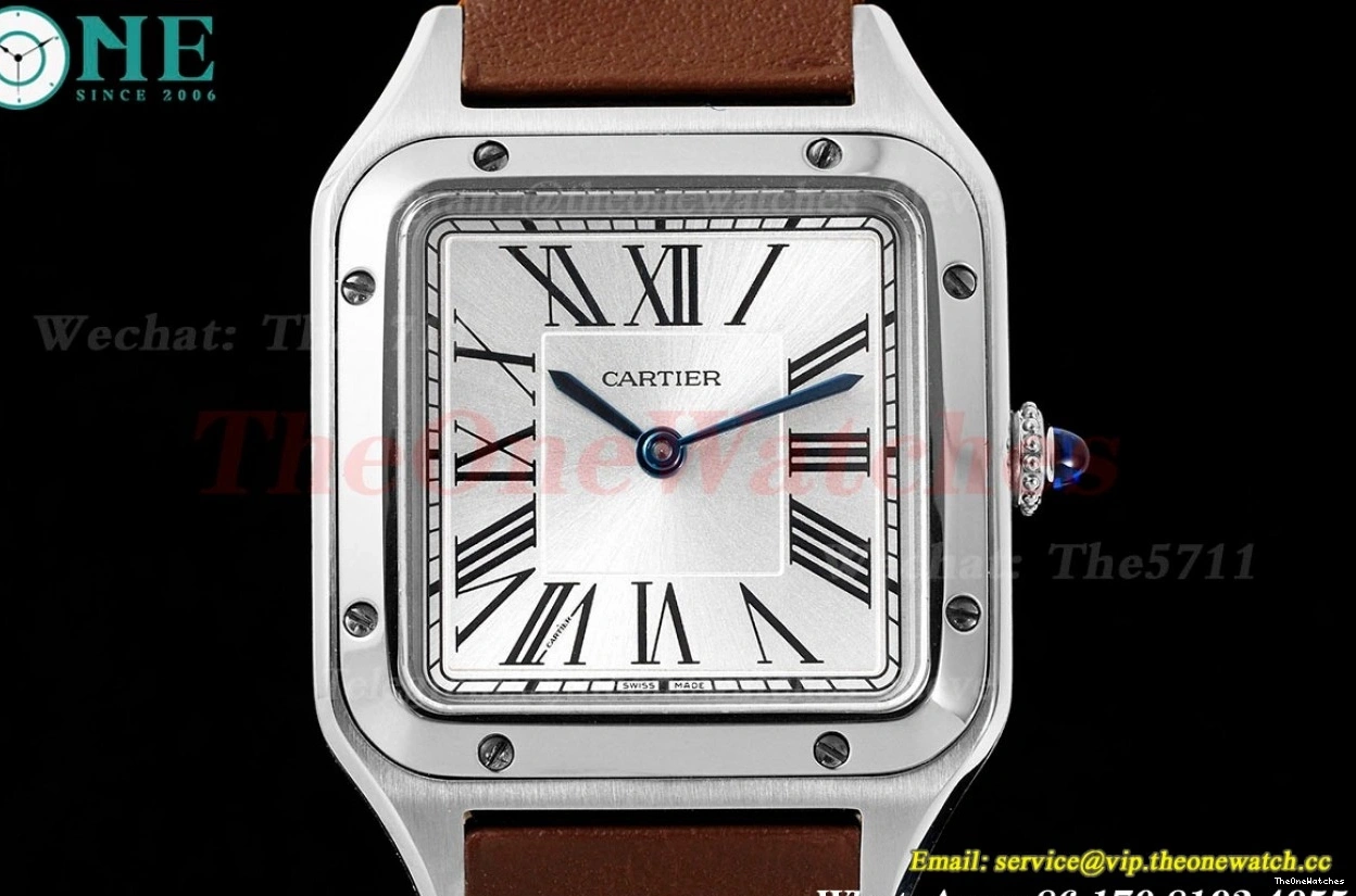 Dumont Dial Brown Silver Santos SS AF LE Quartz 0402